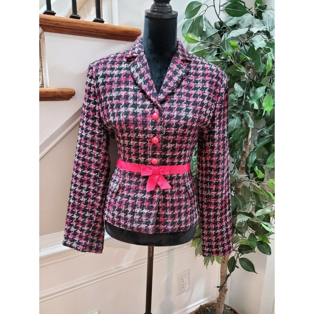 Silkland Women's Multicolor Silk Long Sleeve Single Breasted Jacket Blazer 14P